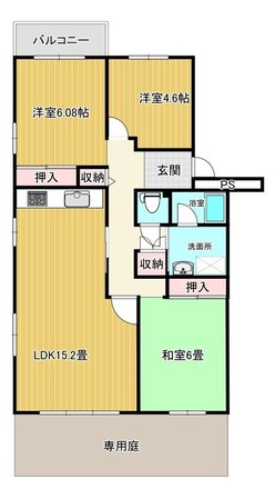 江戸川台フラットA棟の物件間取画像